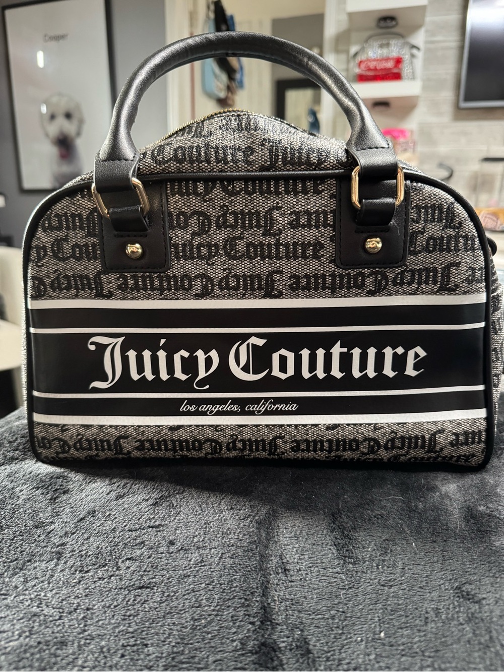 Juicy Couture Black Logo Dome Satchel